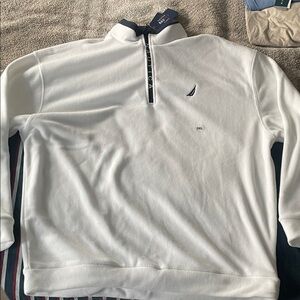 Nautica Men's White Zip-Up Sweater